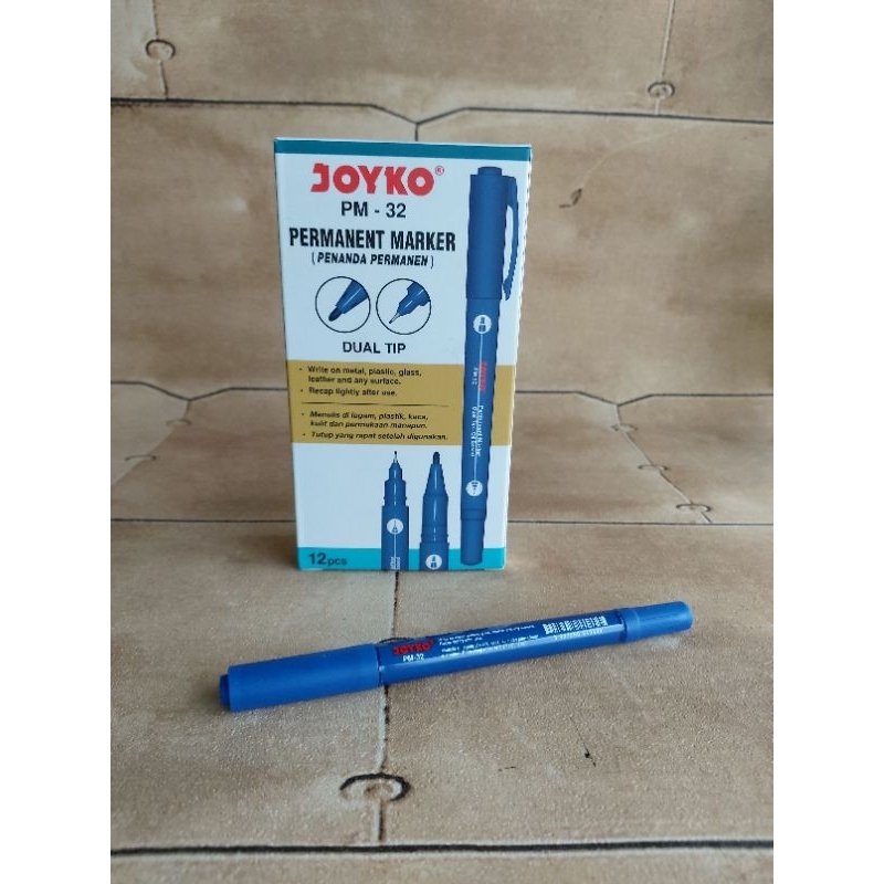 

JOYKO PM-32 Permanen MARKER/Penanda Permanen Blue Dual Tip
