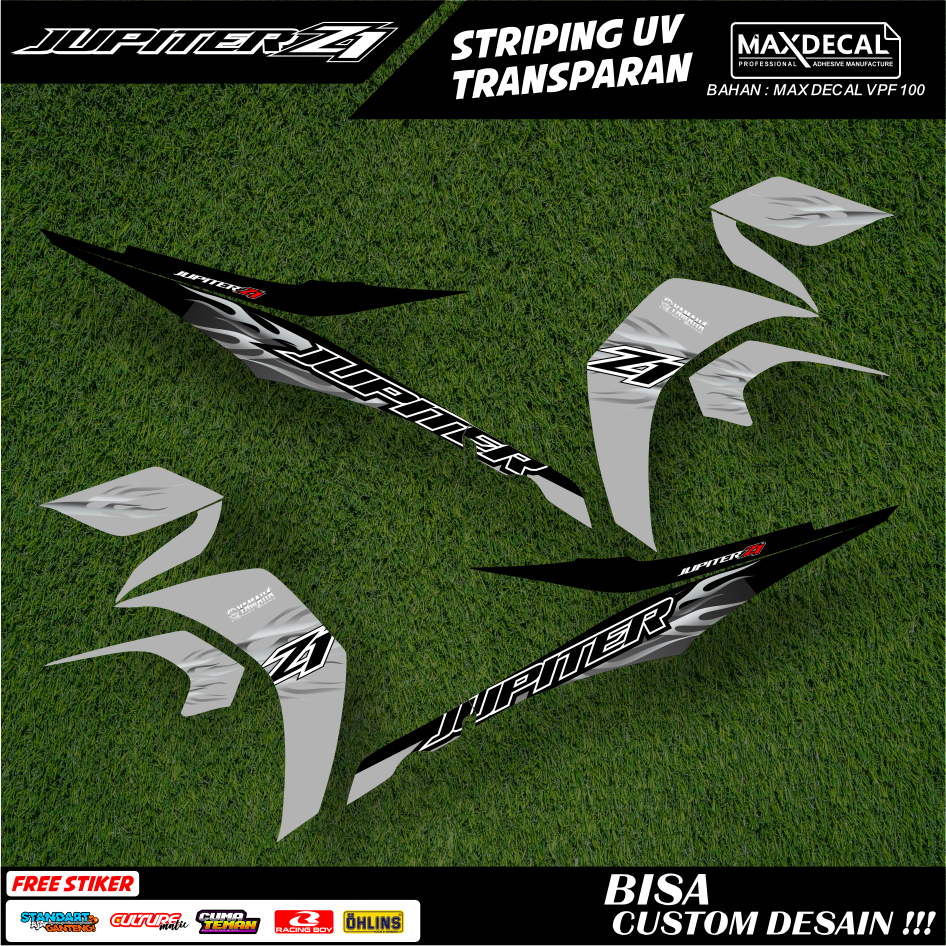 STIKER STRIPING TRANSPARAN JUPITER Z1 FACELIFT LIS STICKER UV SEMI FULL VARIASI DESAIN RACING MODEL 