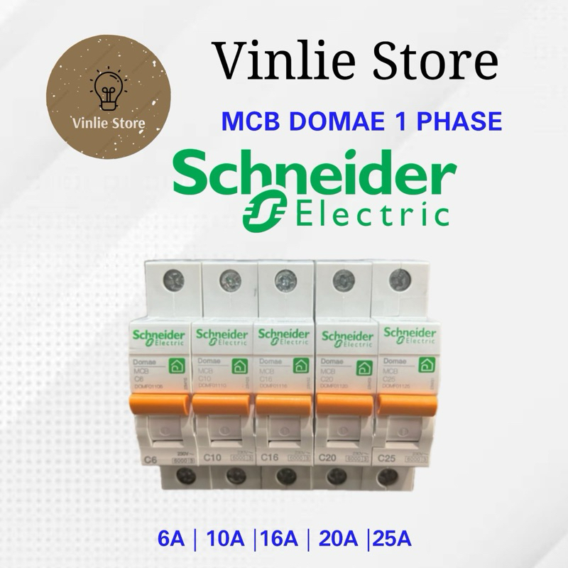 MCB New DOMAE 6kA Merlin Gerlin Schneider 6A 10A 16A 20A 25A