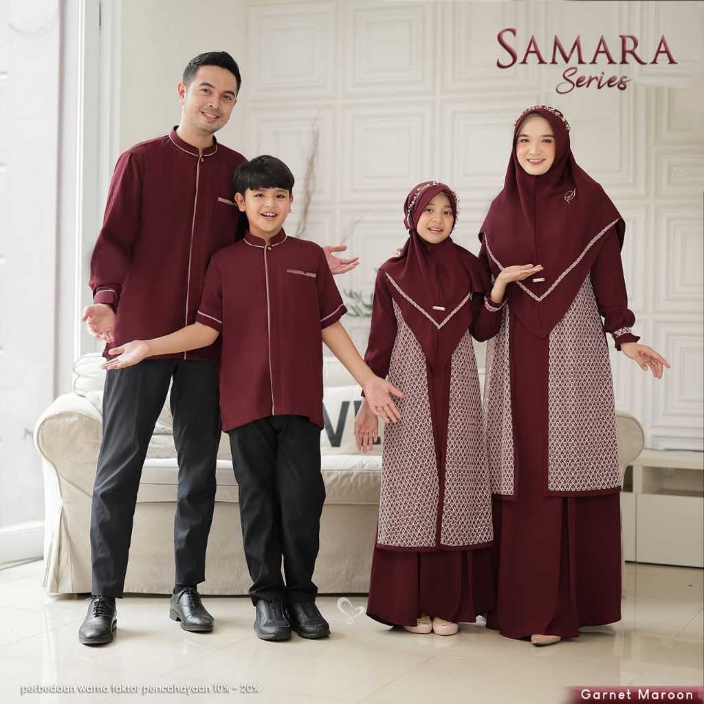 Sarimbit Samara Series (Garnet Maroon) Couple Family