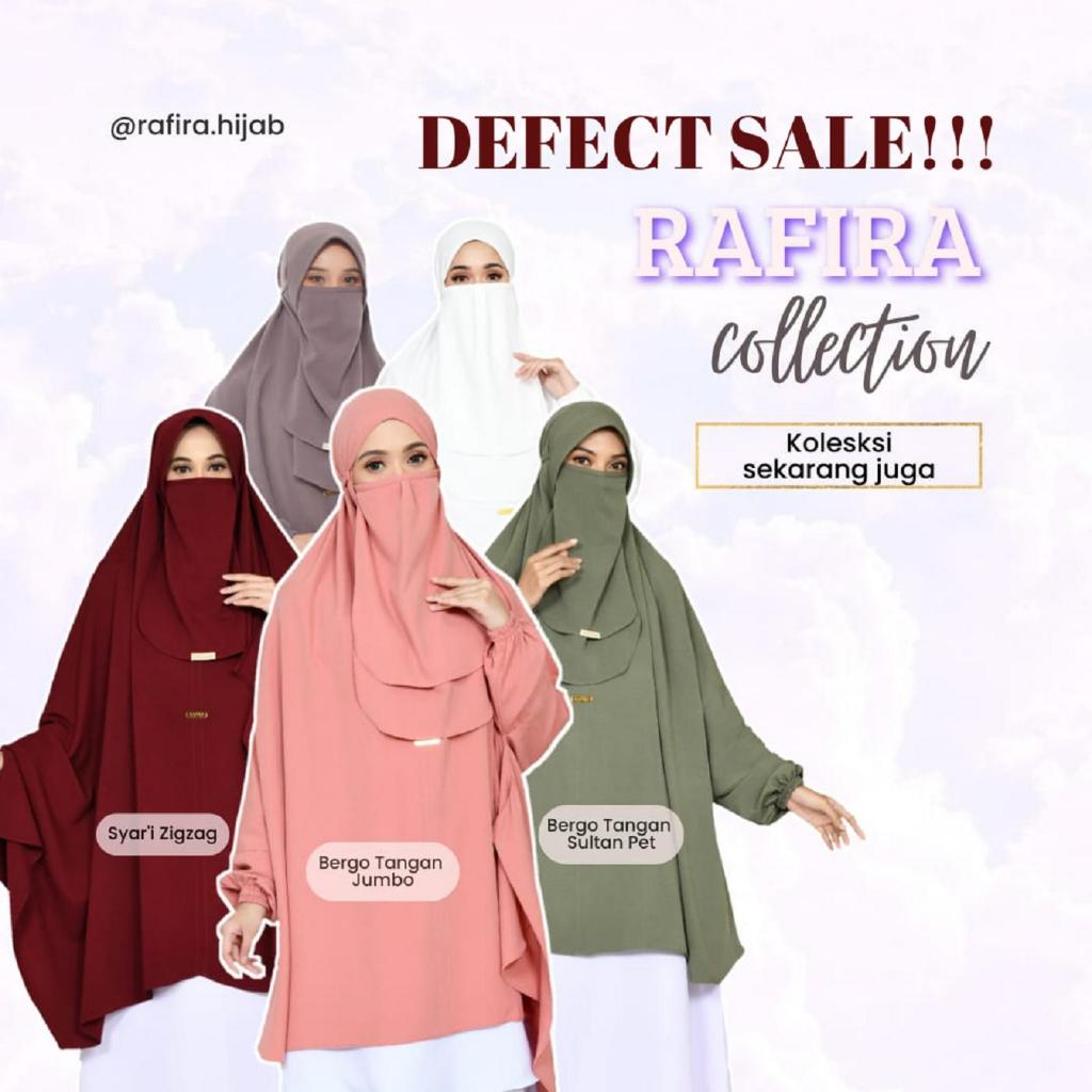 RAFIRA HIJAB - Hijab RIJECT SALE / Bergo Tangan non PET / Bergo Tangan PET / Hijab Syar'i Zigzag