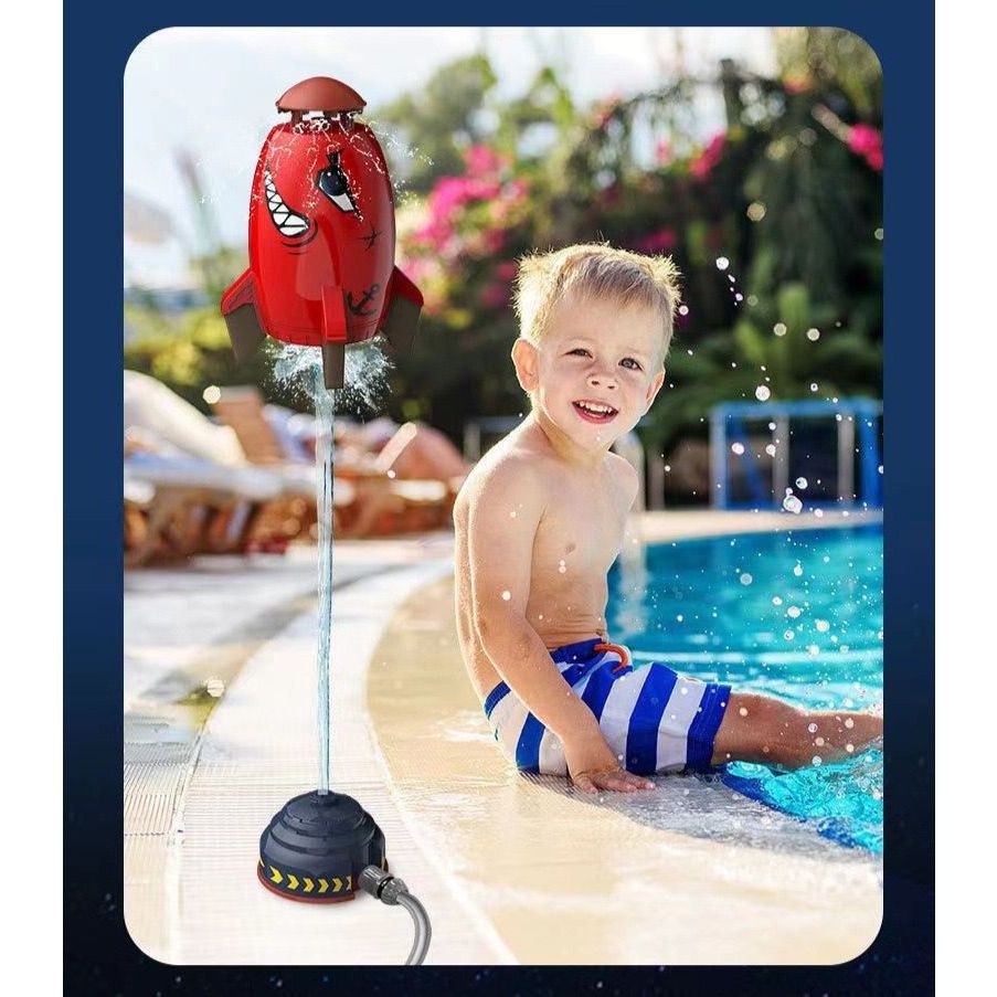 Mainan Roket Air Mancur Peluncur Roket Air Water Jet Sprinkler Roket Berputar Percikan Terbang