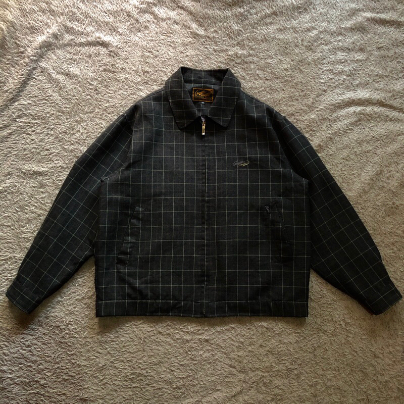 Crocodile Vintage Work Jacket Tartan Lined Wool Boxy Fit Original Work Jaket  Size Medium (95) (62x6