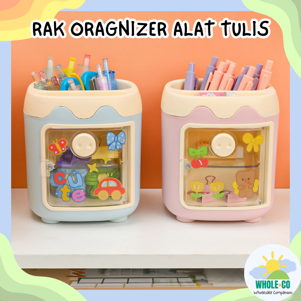 Rak Organizer Alat Tulis Premium Tempat Pulpen Pensil Aesthetic Pastel ATK Kantor Lucu Unik Imut Ter