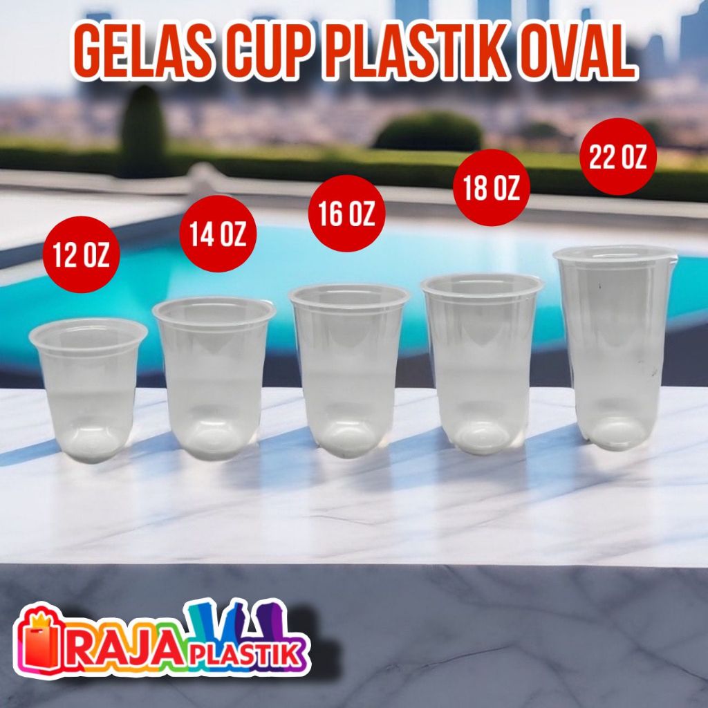 Gelas Plastik Minuman Oval / Cup Plastik Oval