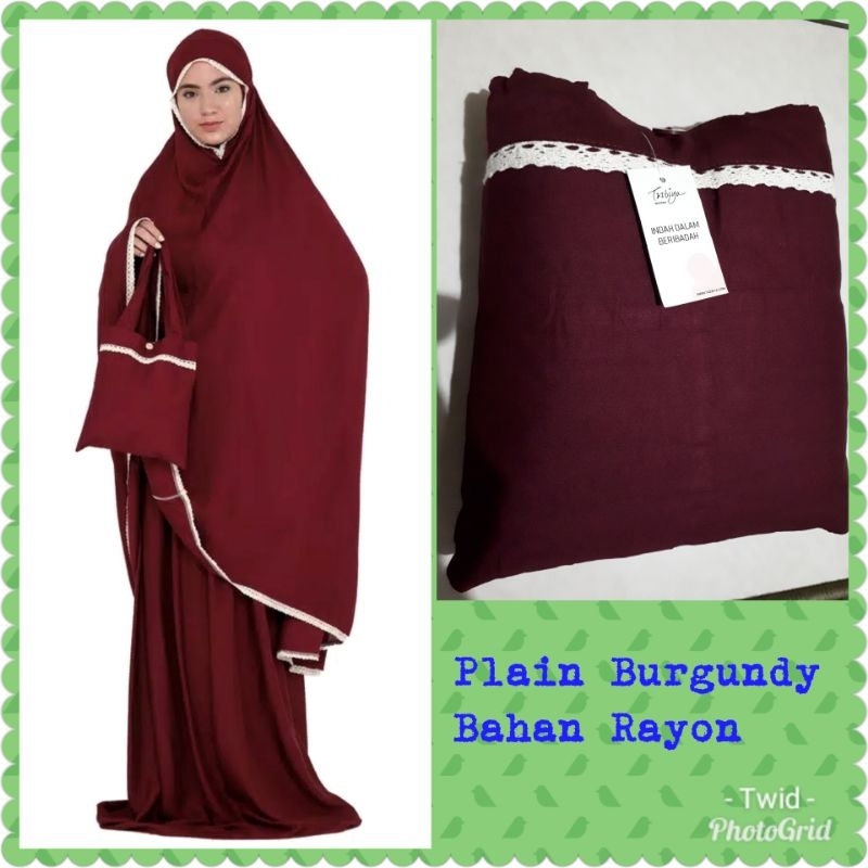 Mukenah Tazbiya Collection Plain Burgendy