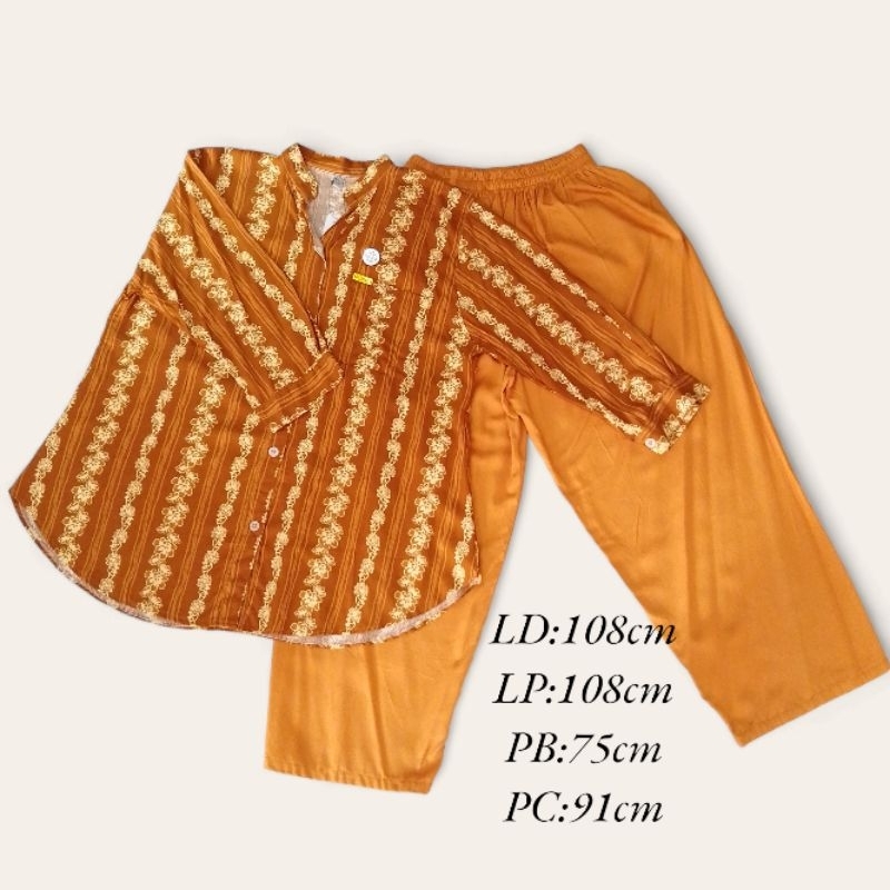 Setelan Celana  Baju Gamis Wanita Muslim Atasan Cewek Bahan Rayon Twil