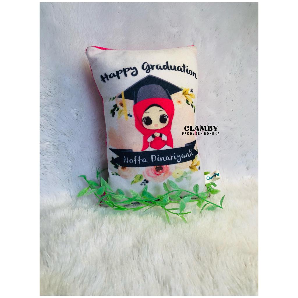 Bantal Custom Nama Wisuda  | Kado Bantal Wisuda | Bantal Print Nama