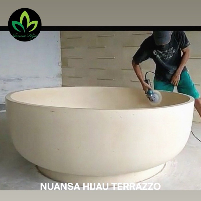 bathtub rounded terrazzo d 120cm