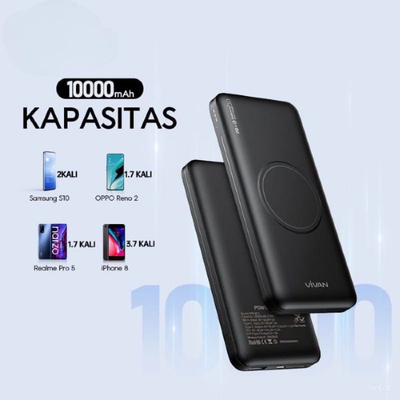 POWERBANK 10000 mAh VIVAN WIRELESS VPB-W11 ORIGINAL