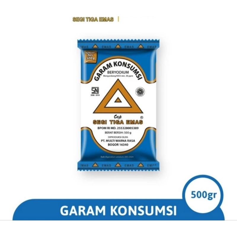 

Garam Dapur Cap Segitiga Emas 500 gram SATUAN Murmer