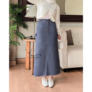 LYRA ROK CARGO SKIRT OVERSIZE / ROK JEANS WANITA  HIGHWAIST KOREAN STYLE JUMBO