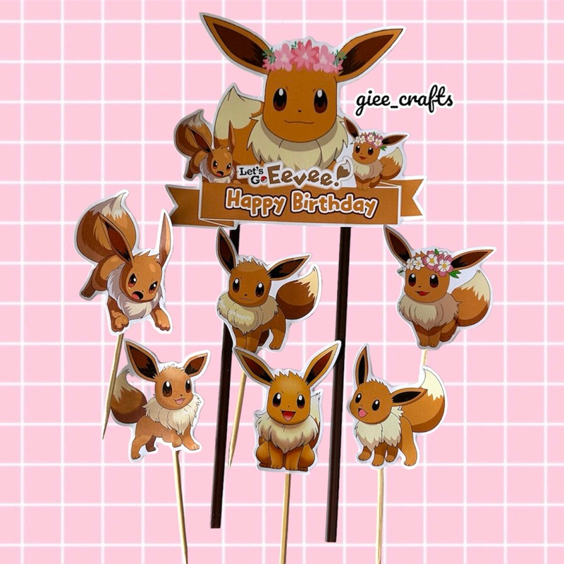 Cake Topper EEVEE POKEMON / Topper Kue EEVEE POKEMON / Hiasan Kue EEVEE POKEMON / POKEMON EEVEE