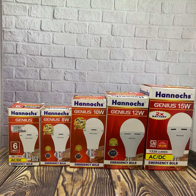 LAMPU EMERGENCY HANNOCHS GENIUS / LAMPU SURYA MAGIC / LAMPU MYV GLOW 20 WATT