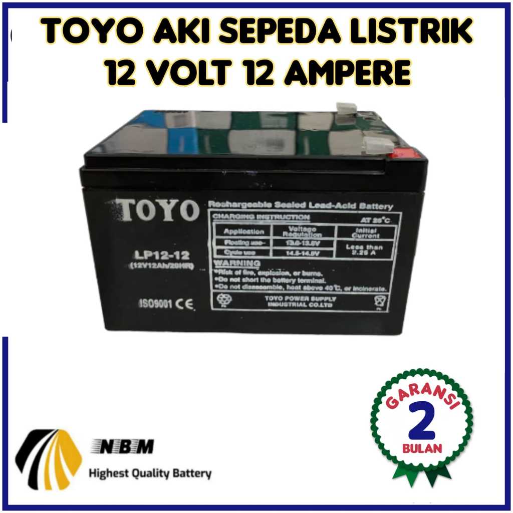 Aki kering sepeda listrik 12V 12 AH Toyo aki kering