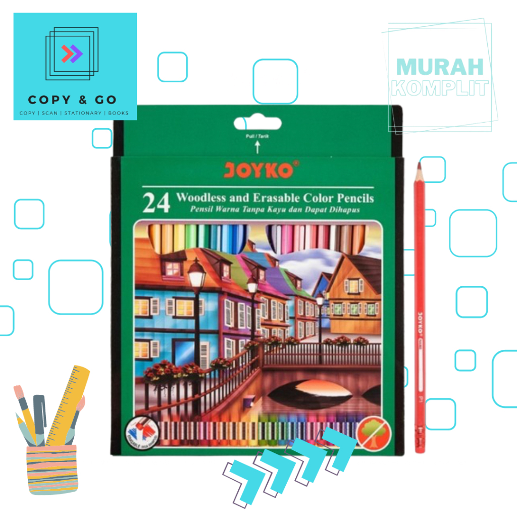 

Pensil Warna Erasable 24 Warna Joyko ( Dapat Dihapus )