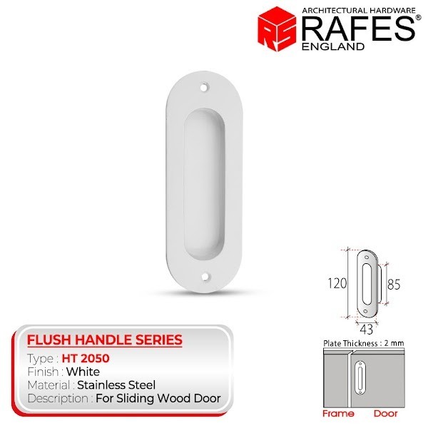 HANDLE TANAM ALUMINIUM PUTIH RAFES HT 2050