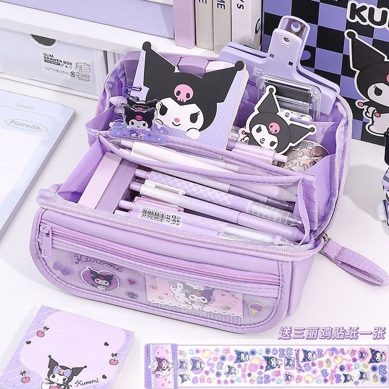 

ART L6X3 Sanrio Tempat Pensil Cinnamoroll Baru Anime My Melody Kuromi Penyimpanan Alat Tulis Siswa Perlengkapan Sekolah Ins Kawaii Hadiah Lucu