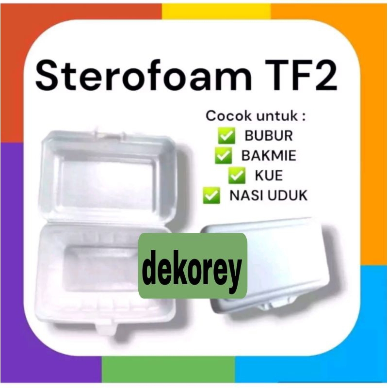 sterofoam kotak nasi bubur dan lainnya TIPE TF2