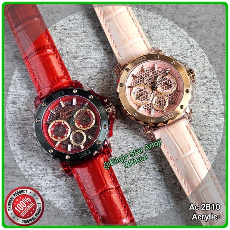 New Alexandre Christie Wanita Ac 2B10 BF / 9205 Case Acrylic Tali Kulit Original 100%
