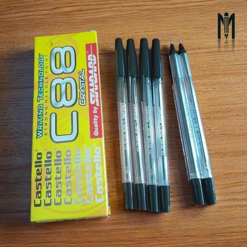 

Pulpen Bolpoin Castello C88 Crystal tinta hitam