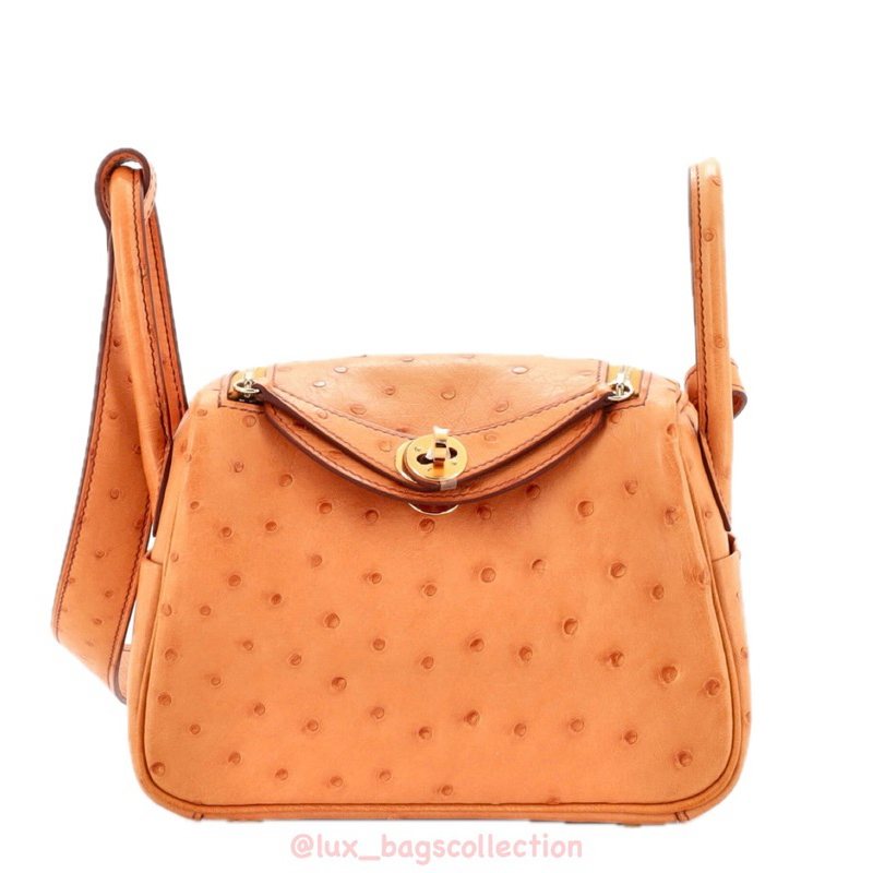 HM Ostrich Mini Lindy Brown GHW