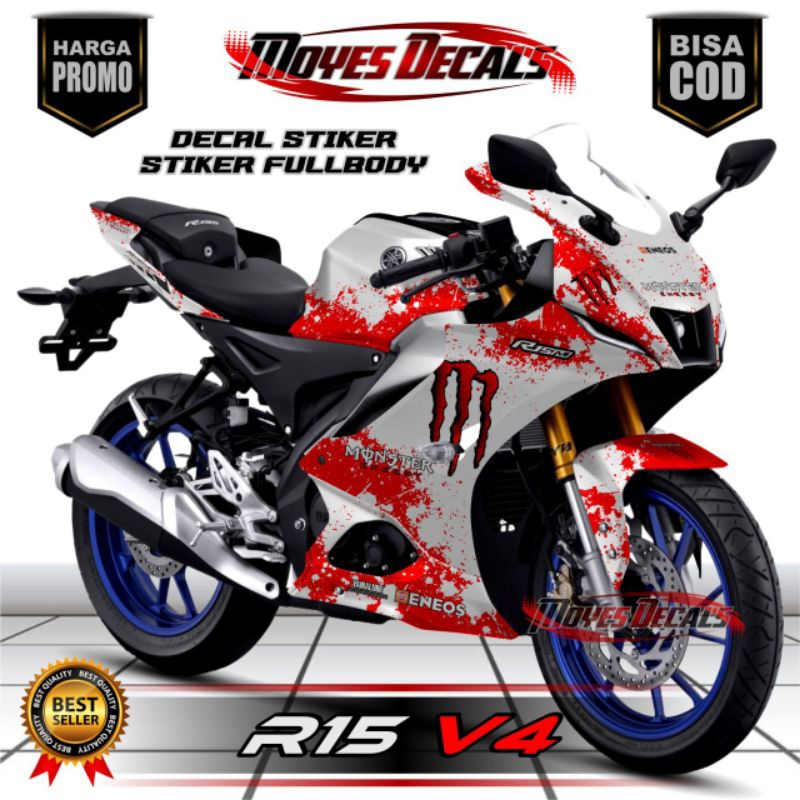 Decal Yamaha R15 V4 Full Body //Decal sticker Yamaha R15 V4 motif Monster
