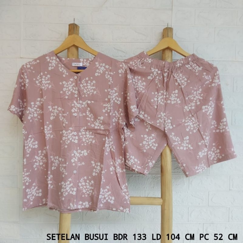 (BDR) Setelan Rayon AMRO Lengan Pendek Celana 3/4