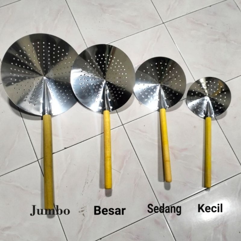 SEROK PENGGORENGAN /SEROK STAINLES/ PENIRIS GORENGAN MURAH / PENIRIS GORENGAN GAGANG KAYUH, SEROK PE