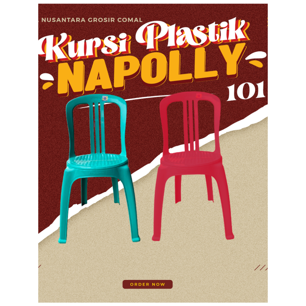 Paket KURSI PLASTIK NAPOLLY 101 5, 10, 20, 25   Harga Grosiran ORI/KURSI SANDARAN/KURSI KONDANGAN