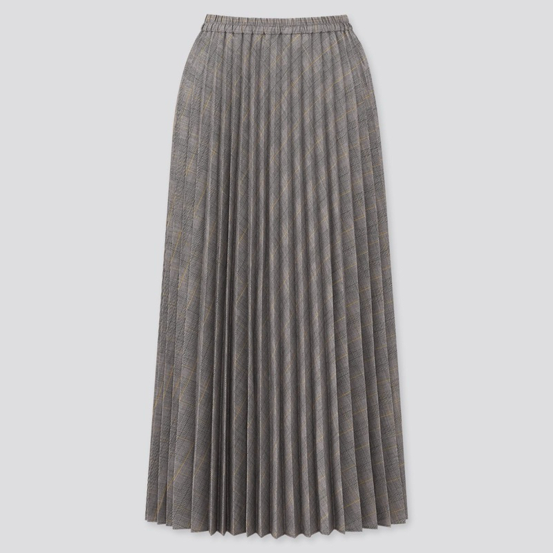 PRELOVED (M) UNIQLO Accordion Pleated skirt/ Uniqlo Tartan Houndstooth HS pleated skirt/ Uniqlo Tart