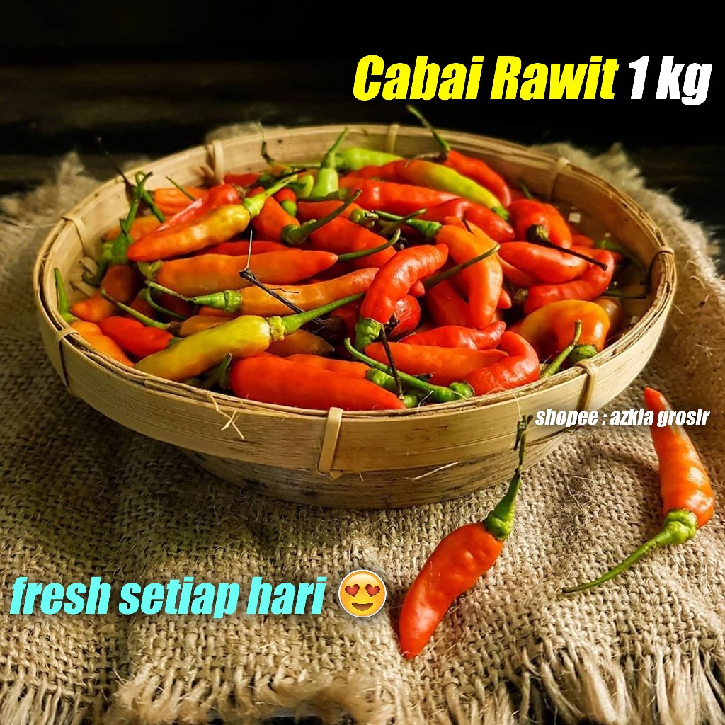 

Cabai Rawit Merah Fresh 1 Kg 1000 Gram Cabe Pedas Segar