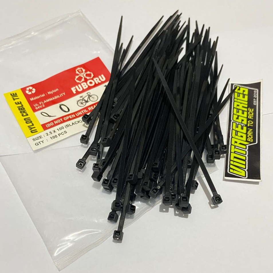 

KABEL TIES 2.5 X 100 (HITAM) FUBORU 1 PAK ISI 100PCS