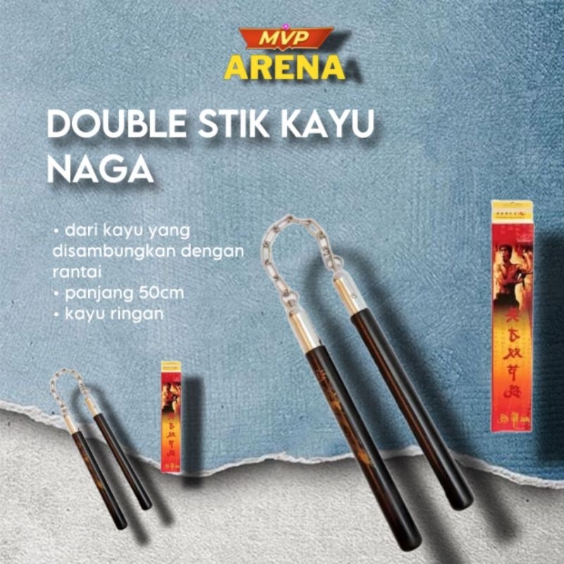 double stik / nunchaku/ ruyung model kayu naga dobel stik kayu Nunchaku kayu model naga