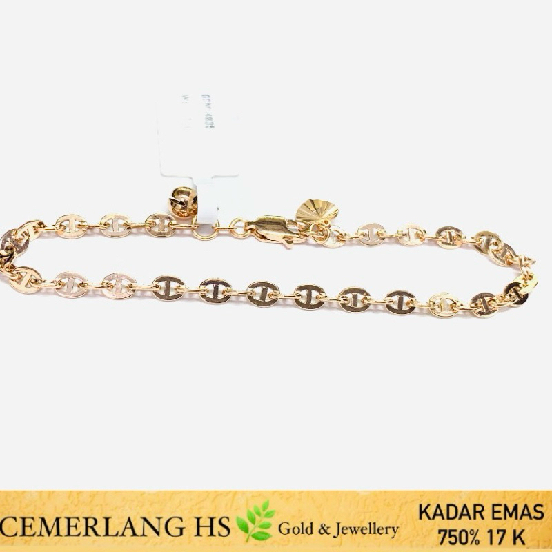 gelang emas fashion italy 17k