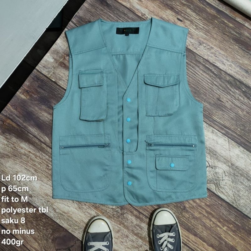 VS6 vest rompi tactical fishing Jatex size L polyester tebal multi pocket cowok pria wanita cewek un