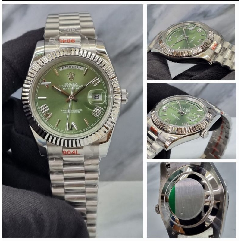 jam tangan pria rolex day date mesin automatic body Swiss kualitas original