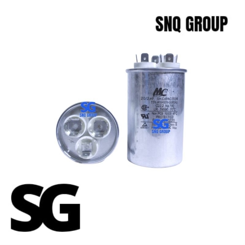 Capasitor ac 1 PK 20/2 uf MC - Kapasitor MC 20+2 mikro untuk AC 1pk LG, samsung, daikin, gree, chang
