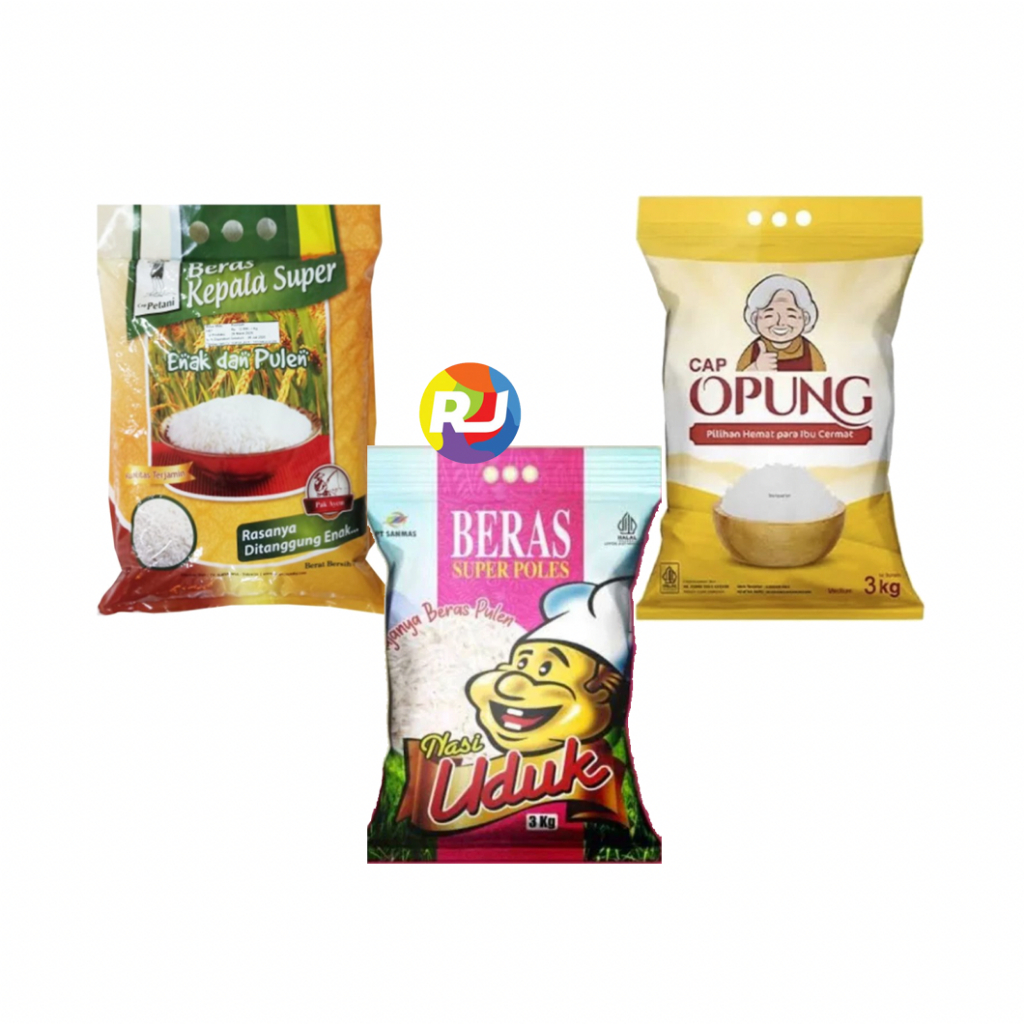 

Beras Nasi 3kg - Uduk / Pak Ayem / Opung