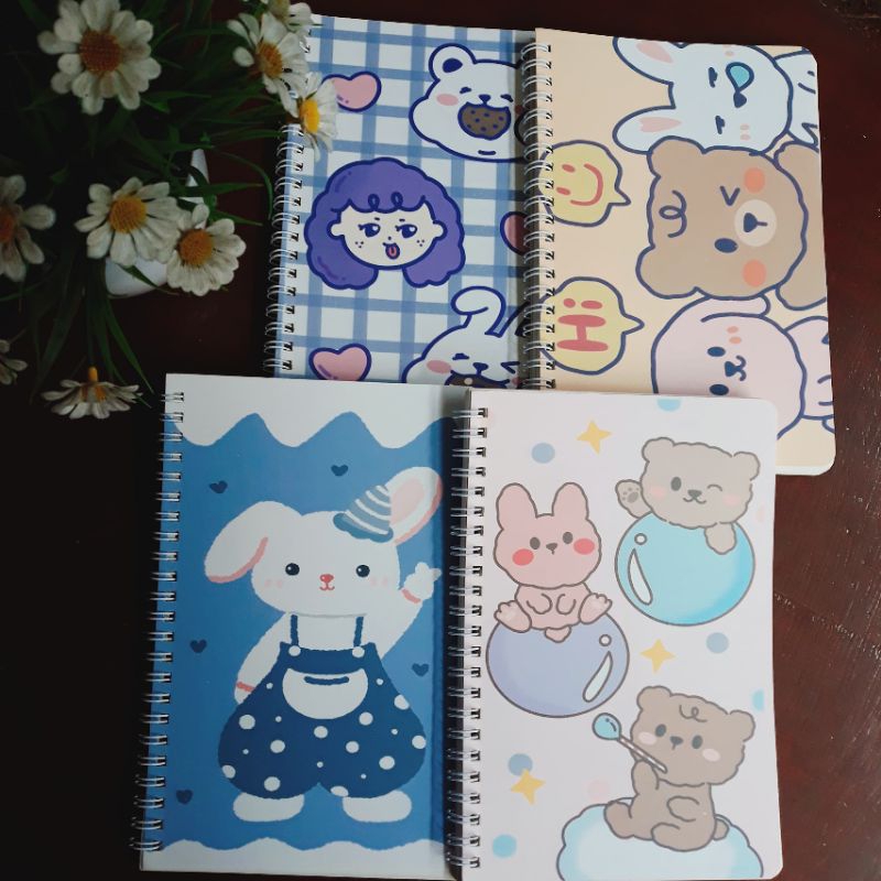 

[READY] Buku Tulis Ring A5 Spiral Lucu/ Notebook Imut 60 Lembar