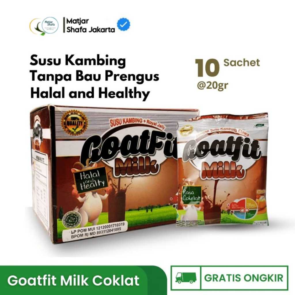 

Goatfit Milk Rasa Coklat isi 10 Sachet | Susu Kambing Etawa goat Fit