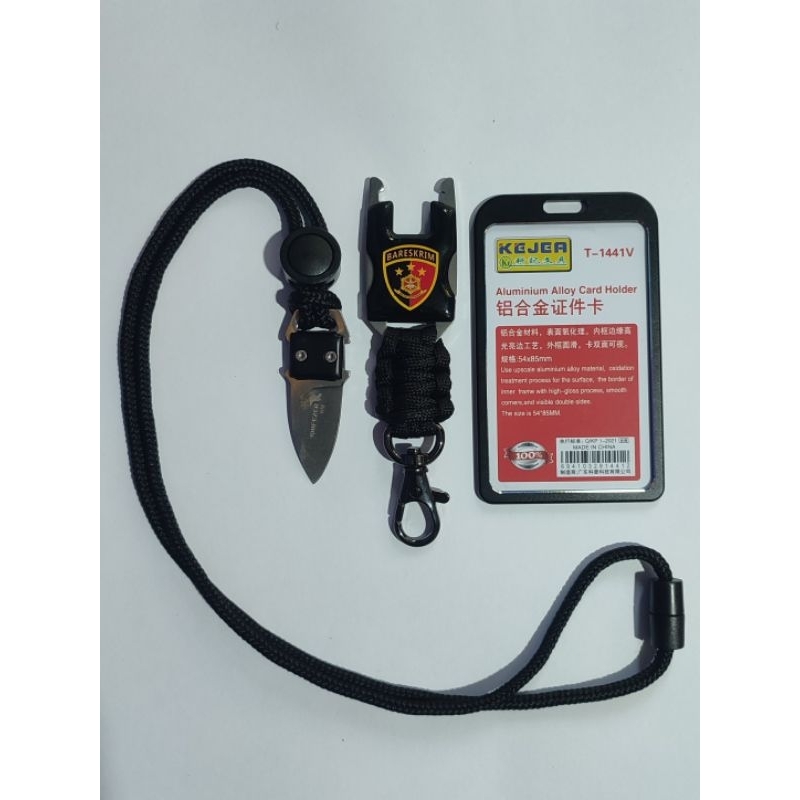 

LANYARD ID CARD TACTICAL HOLDER ALUMUNIUM LOGO RESERSE/BARESKRIM