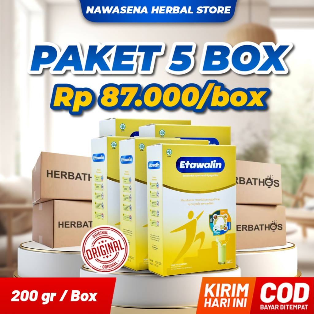 

Etawalin Paket Kronis – 5 Box Susu Kambing Etawa Ampuh Atasi Tulang Sendi Asam Urat Rematik