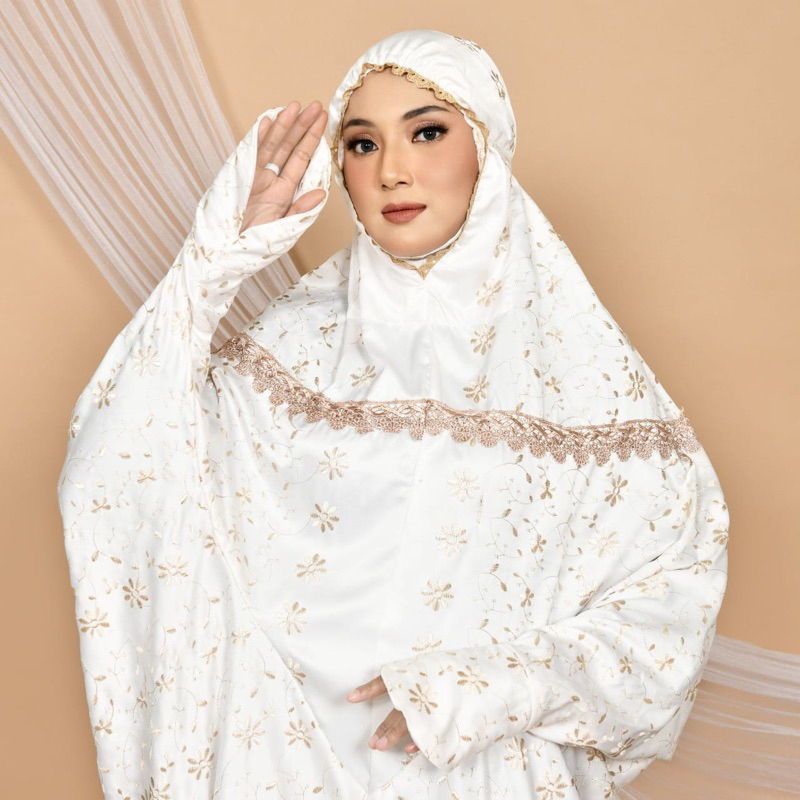 Mukena Dewasa Terusan Sutra Milo Premium Renda