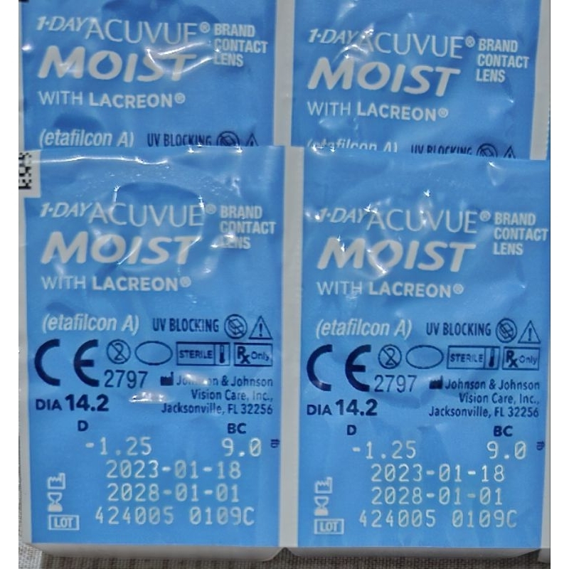 Daily Softlens Acuvue Moist Kepingan Satuan 1 Pcs (-1,25)