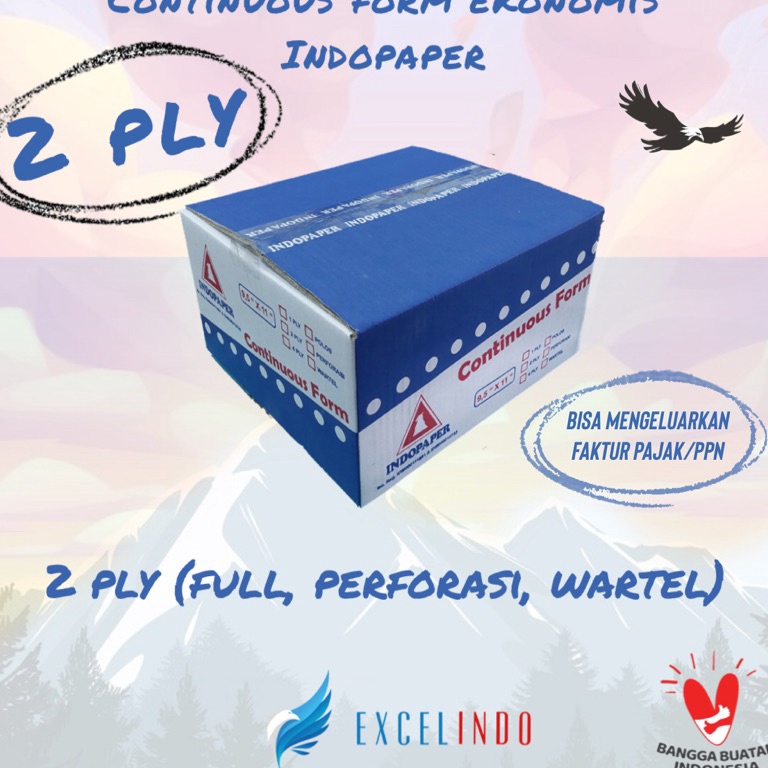 

Continuous Form 2 ply NCR Ekonomis UKURAN FULLPERFORASI merk Indopaper ART A4B9