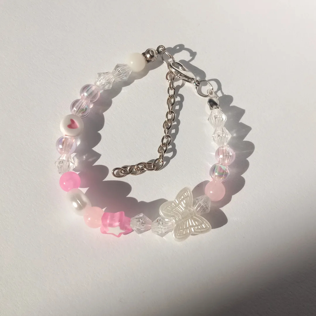 Gelang Manik Manik Lucu Pink Gelang Manik Aesthetic