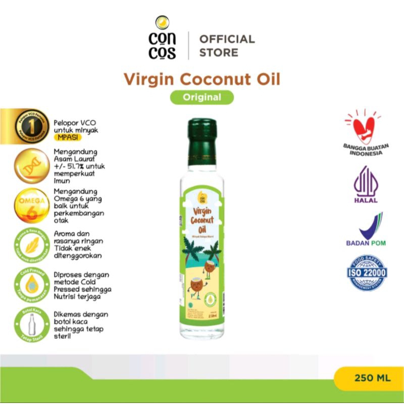 

Concos Extra Virgin Coconut Oil (VCO) 250ml free bubble wrap + kardus