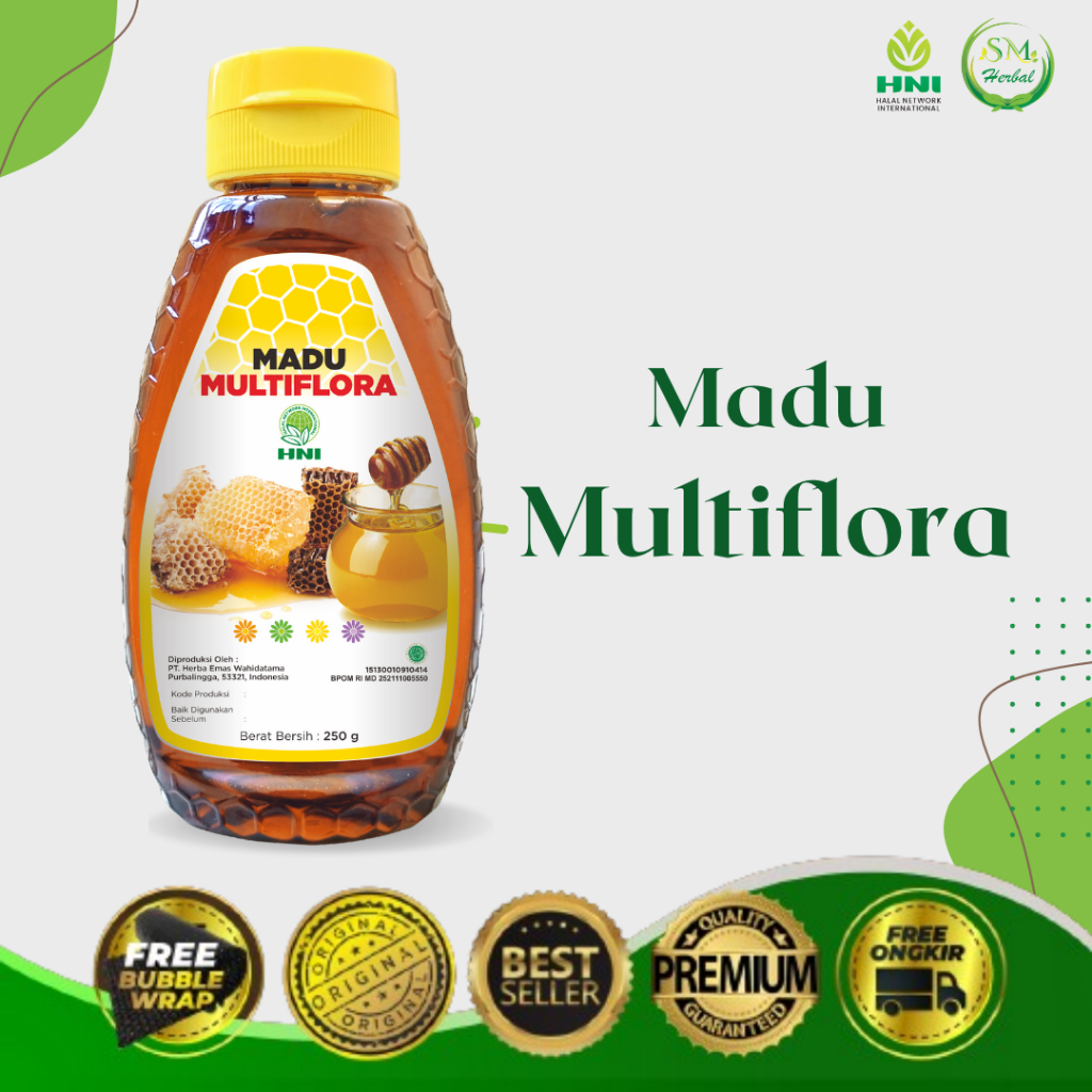 

HNI HPAI Madu Multiflora / 100% Madu Asli Kaya Nutrisi
