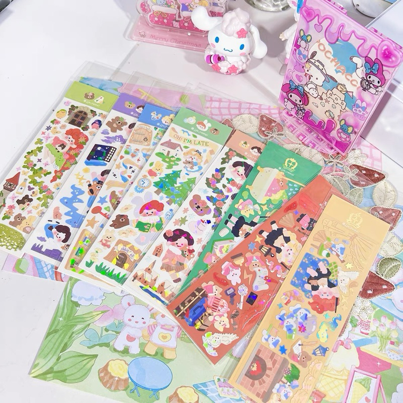 

sticker jjo ramzi confetti korean deco photocard bear cute girl cinderella mermaid stiker readystock B601 B618